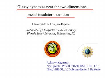 Glassy dynamics near the twodimensional