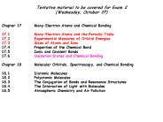 Tentative material to be covered for Exam 2