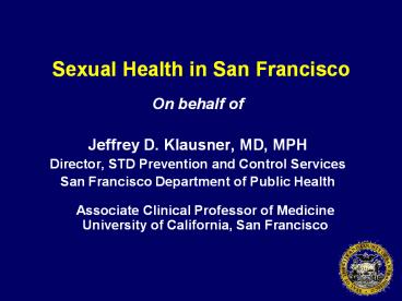 Sexual Health in San Francisco