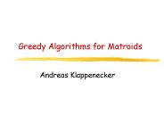 Greedy Algorithms for Matroids