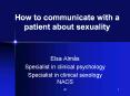 How to communicate with a patient about sexuality PowerPoint PPT Presentation
