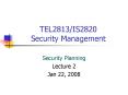 TEL2813IS2820 Security Management PowerPoint PPT Presentation