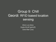 Group 9: Chill Geordi: RFID based location sensing