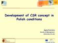 Development of CSR concept in Polish conditions PowerPoint PPT Presentation