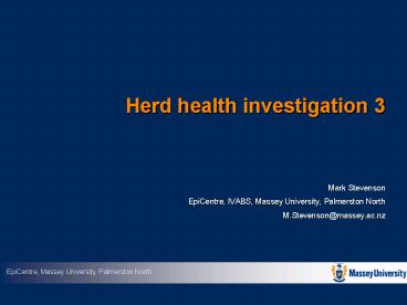 Herd health investigation 3