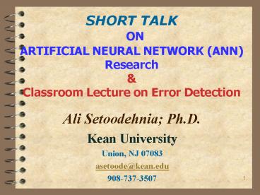 Ali Setoodehnia Ph.D.