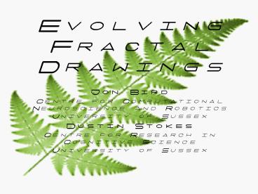 Evolving Fractal Drawings