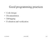 Good programming practices