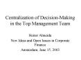 Centralization of DecisionMaking in the Top Management Team PowerPoint PPT Presentation
