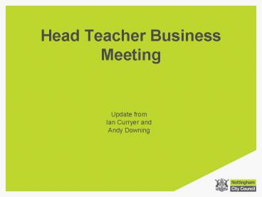 Head Teacher Business Meeting