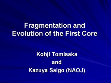 Fragmentation and Evolution of the First Core