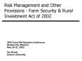 Risk Management and Other Provisions Farm Security PowerPoint PPT Presentation