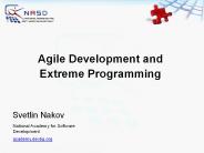Agile Development and Extreme Programming