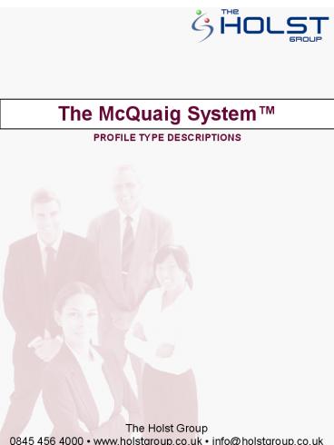 The McQuaig System