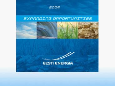 Eesti Energia in brief