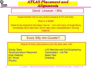 ATLAS Placement and Alignments