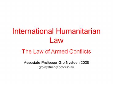 International Humanitarian Law