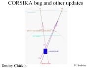 CORSIKA bug and other updates