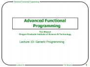 Advanced Functional Programming
