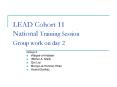 LEAD Cohort 11 National Training Session Group work on day 2 PowerPoint PPT Presentation