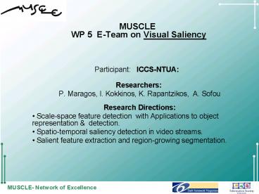 MUSCLE WP 5 ETeam on Visual Saliency