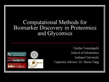 Computational Methods for Biomarker Discovery in Proteomics and ...