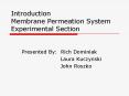 Introduction Membrane Permeation System Experimental Section PowerPoint PPT Presentation