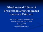 Distributional Effects of Prescription Drug Programs: Canadian Evidence
