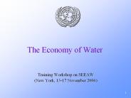 The Economy of Water