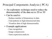 Principal Components Analysis PCA
