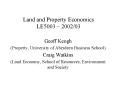 Land and Property Economics LE5003 200203 PowerPoint PPT Presentation