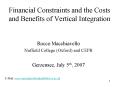Financial Constraints and the Costs and Benefits of Vertical Integration PowerPoint PPT Presentation