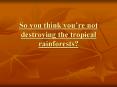 So you think youre not destroying the tropical rainforests PowerPoint PPT Presentation