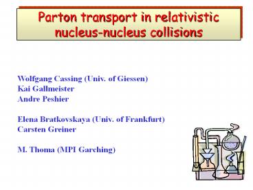 Parton transport in relativistic nucleus-nucleus collisions