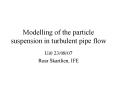 Modelling of the particle suspension in turbulent pipe flow PowerPoint PPT Presentation