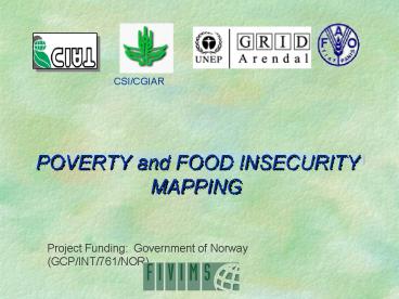 POVERTY and FOOD INSECURITY MAPPING