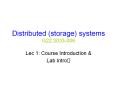 Distributed (storage) systems G22.3033-006 PowerPoint PPT Presentation