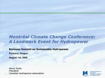 Montral Climate Change Conference: