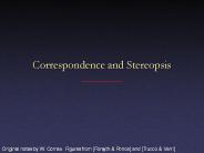 Correspondence and Stereopsis