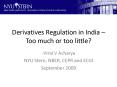 Derivatives Regulation in India Too much or too little PowerPoint PPT Presentation