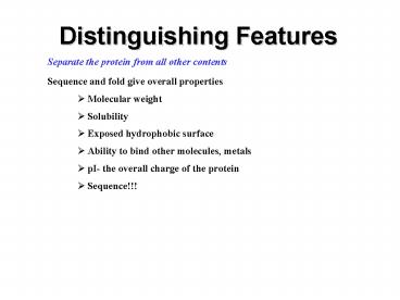 Distinguishing Features