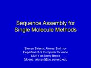 Sequence Assembly for Single Molecule Methods
