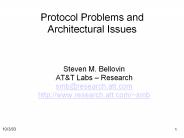 Protocol Problems and Architectural Issues