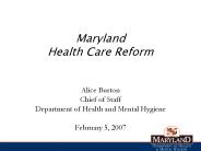 Maryland Health Care Reform