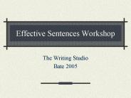 Effective Sentences Workshop