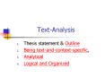 TextAnalysis PowerPoint PPT Presentation