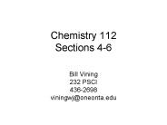 Chemistry 112 Sections 46