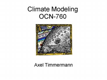 Climate Modeling OCN760