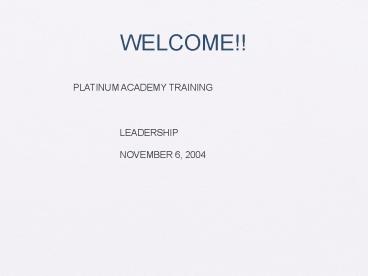 PLATINUM ACADEMY TRAINING