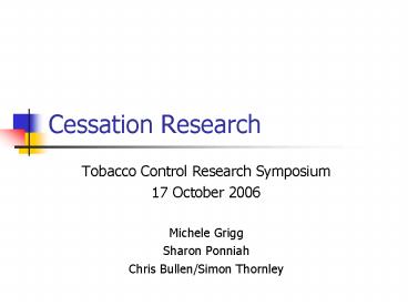 Cessation Research